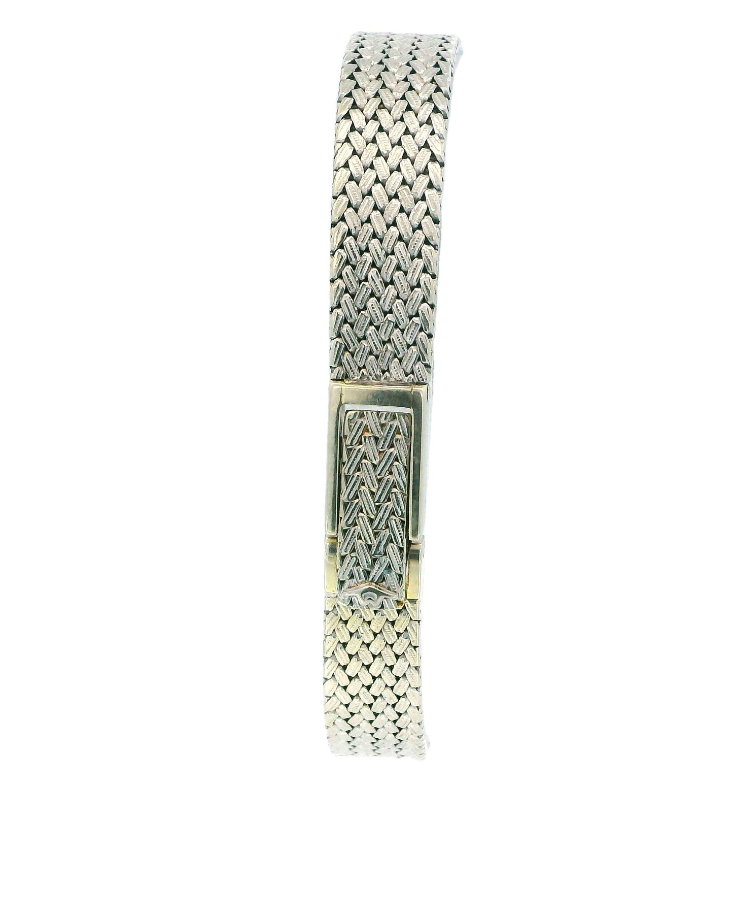 Movado 18K White Gold & Diamond Bezel Mesh Bracelet Ladies Watch