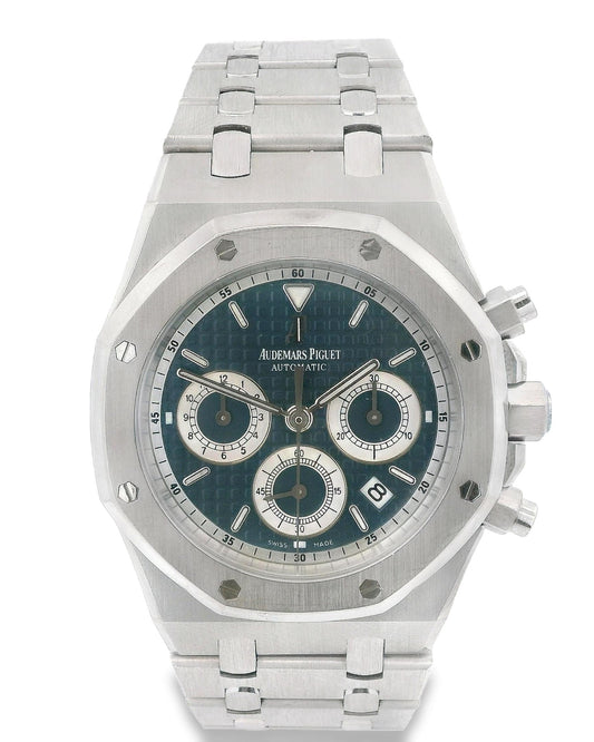 Audemars Piguet 26022BC 39mm 18K White Gold Chronograph Blue Dial