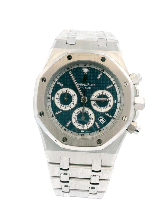 Audemars Piguet 26022BC 18K White Gold Chronograph Blue Dial