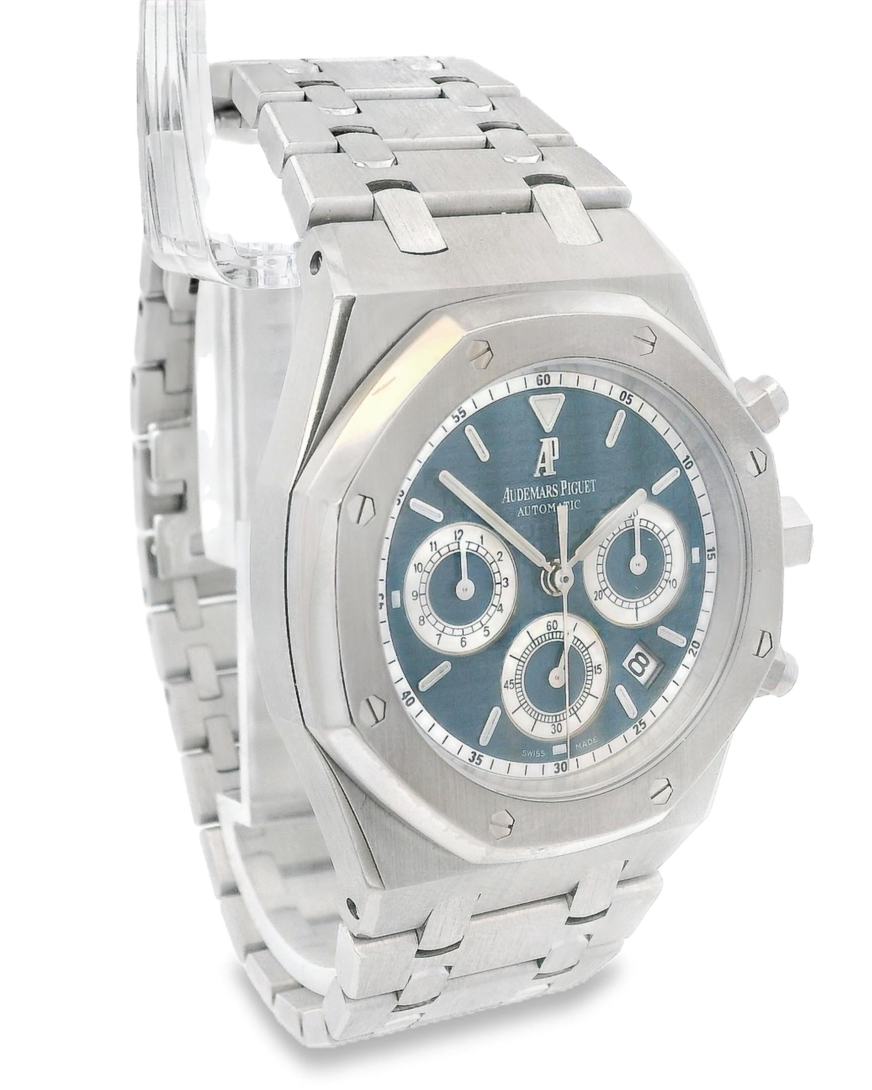 Audemars Piguet 26022BC 39mm 18K White Gold Chronograph Blue Dial