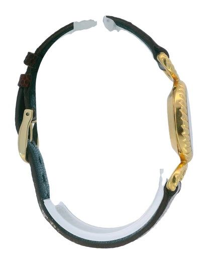 Baume & Mercier 18k Yellow Gold Fluted Case Ladies Watch