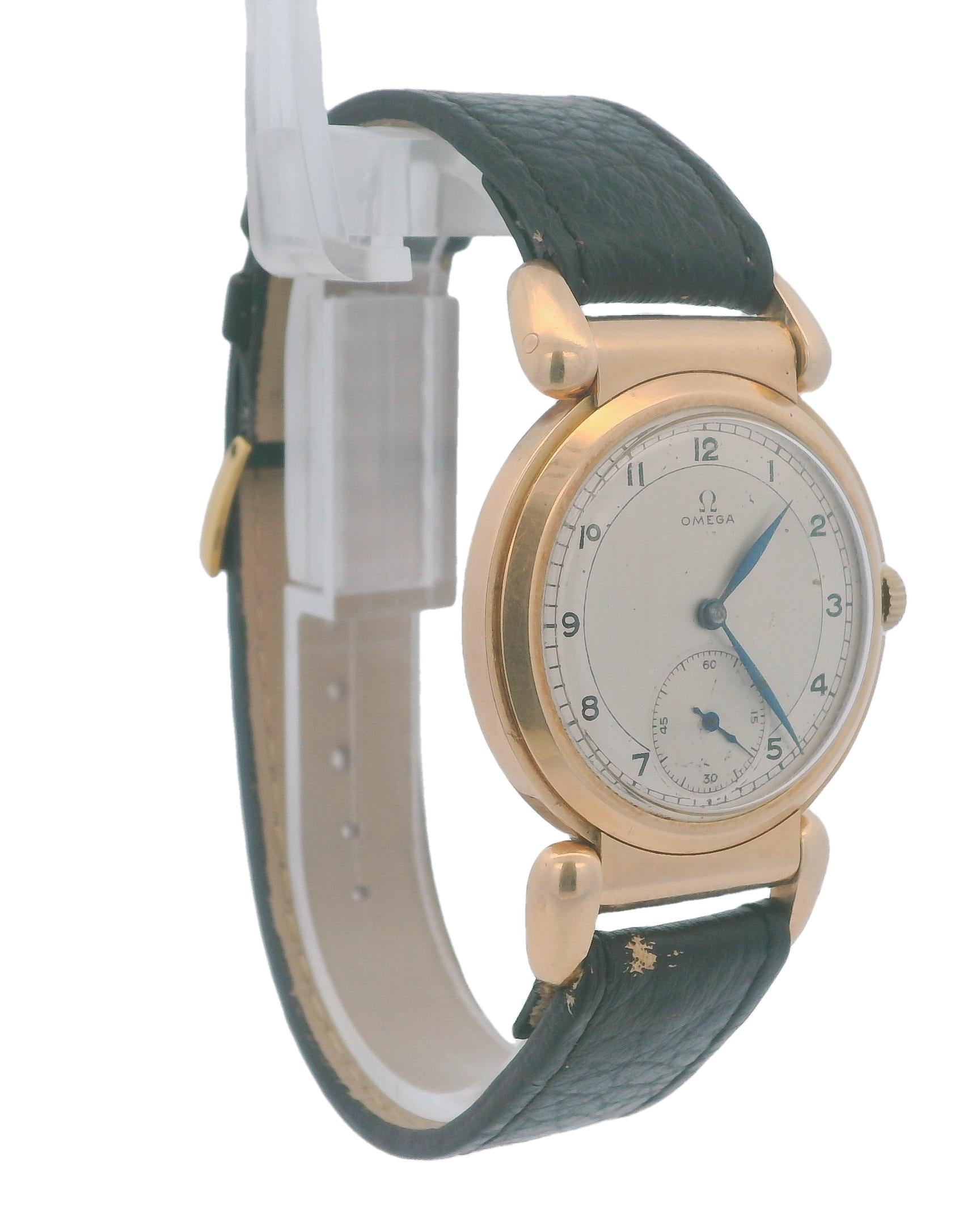 Omega Scarab 14K Rose Gold Flexible Lugs Vintage Watch