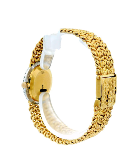 Corum 18K Yellow Gold & Emerald Bezel Mech-Mesh Bracelet