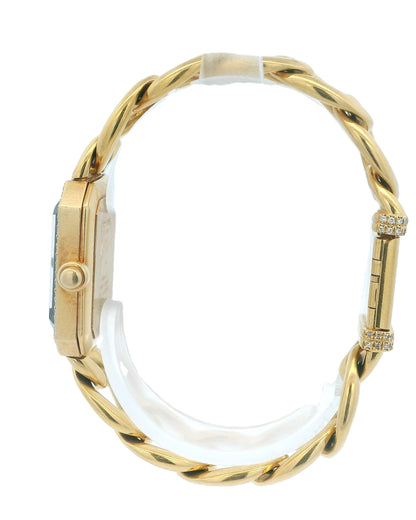 Chanel Paris 18K Yellow Gold & Diamond Bezel Onyx Dial Ladies Watch