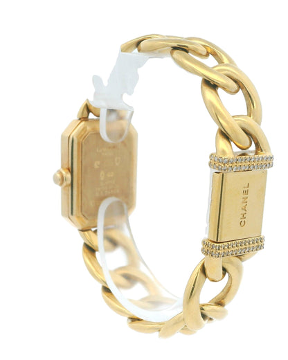 Chanel Paris 18K Yellow Gold & Diamond Bezel Onyx Dial Ladies Watch