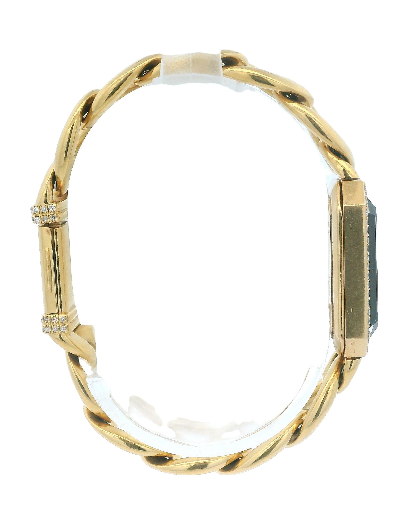 Chanel Paris 18K Yellow Gold & Diamond Bezel Onyx Dial Ladies Watch