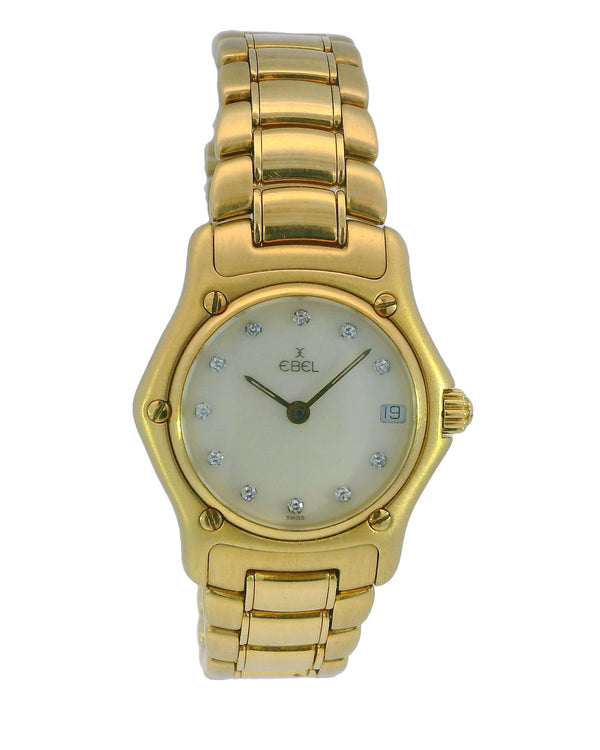 Ebel 1911 18K Yellow Gold MOP Diamond Dial Ladies Watch