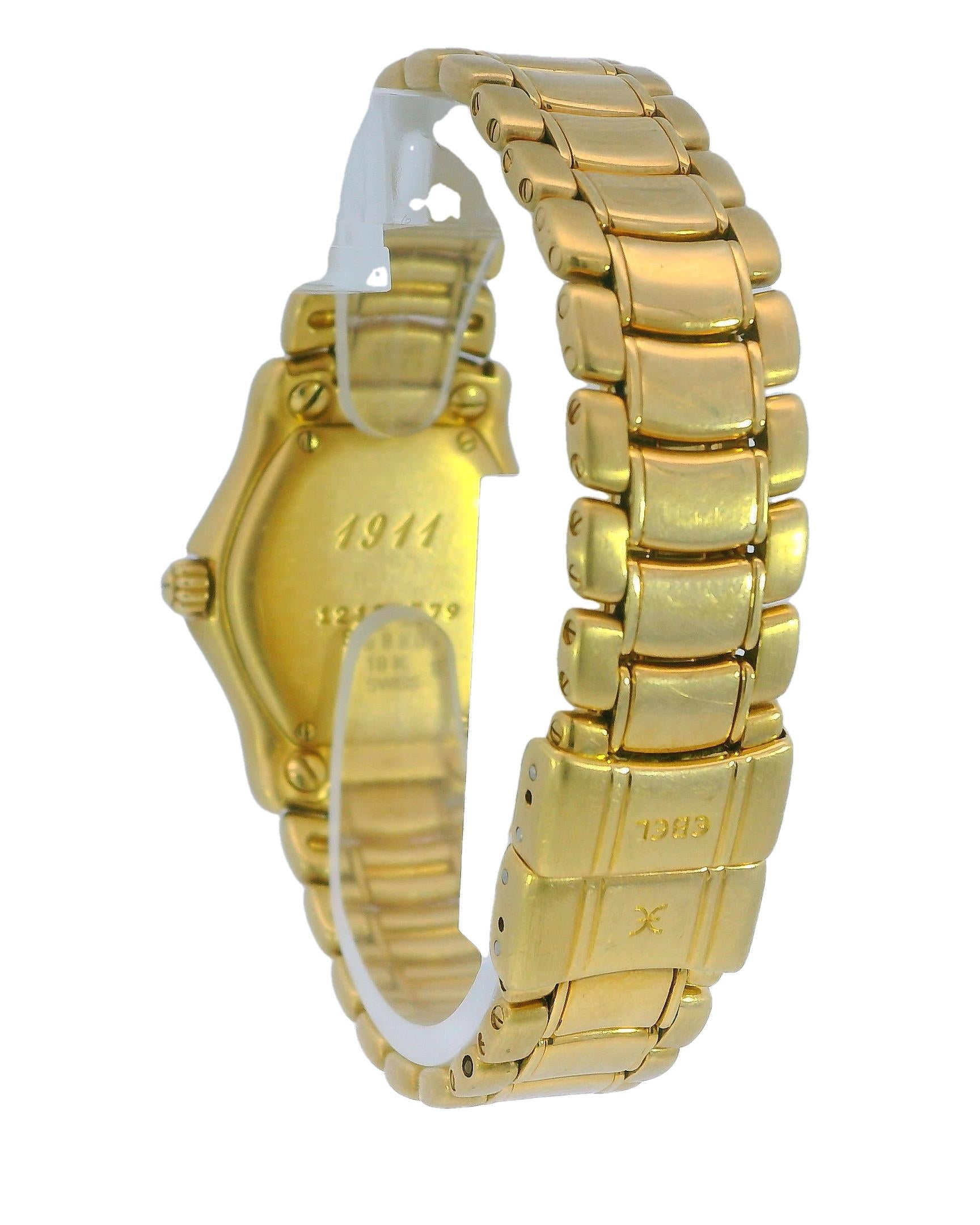 Ebel 1911 18K Yellow Gold MOP Diamond Dial Ladies Watch