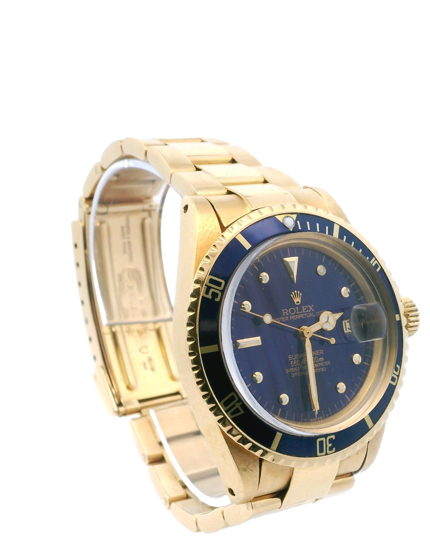 Rolex Submariner Date 1680 Blue Nipple Dial Mens Watch