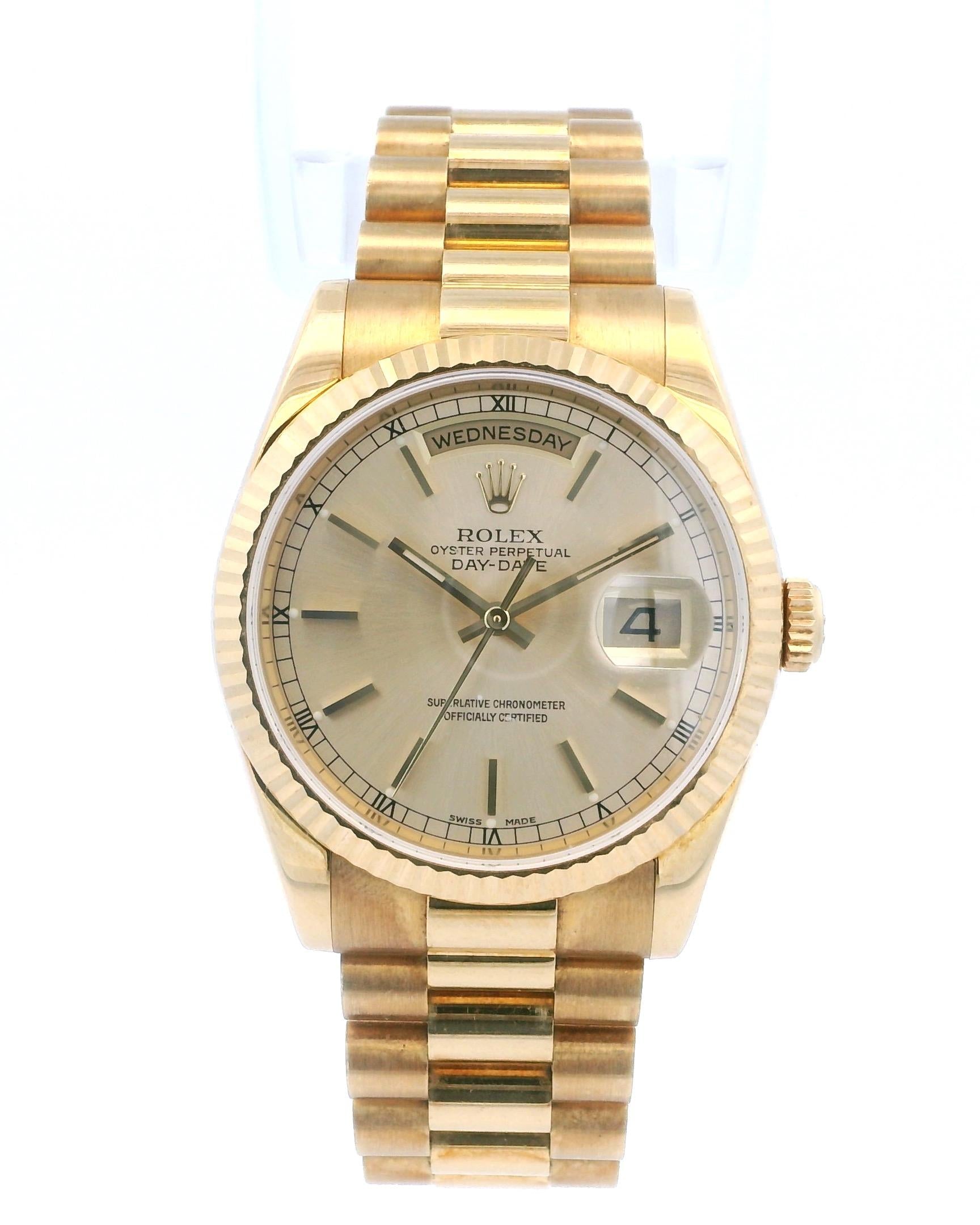 Rolex Day-Date President 118238 Champagne Dial Mens Watch Box Papers