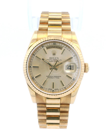 Rolex Day-Date President 118238 Champagne Dial Mens Watch Box Papers