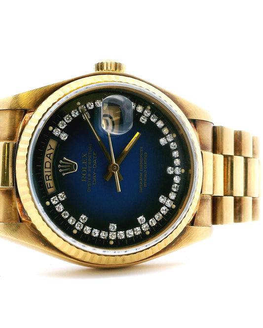 Rolex Day-Date 18038 Blue String Diamond Dial