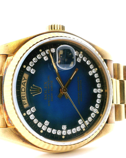 Rolex Day-Date 18038 Blue String Diamond Dial