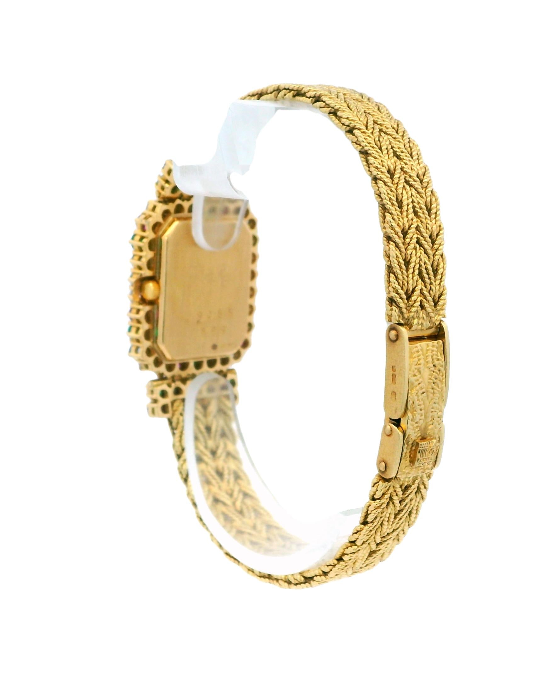 Montre Royale 18k Ruby/Emerald/Blue Sapphire/Diamond Mesh Bracelet