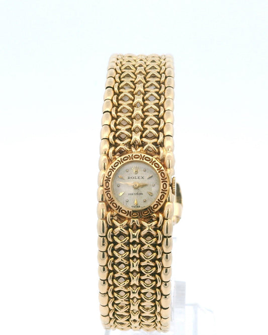 Rolex Vintage Ladies 18k Yellow Gold w Chased Bezel