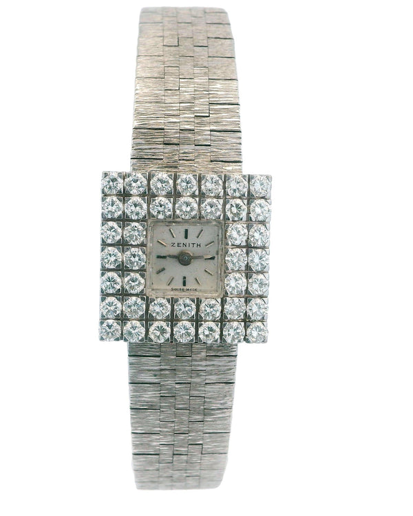 Zenith 18K White Gold & Diamond Set Bezel Mechanical