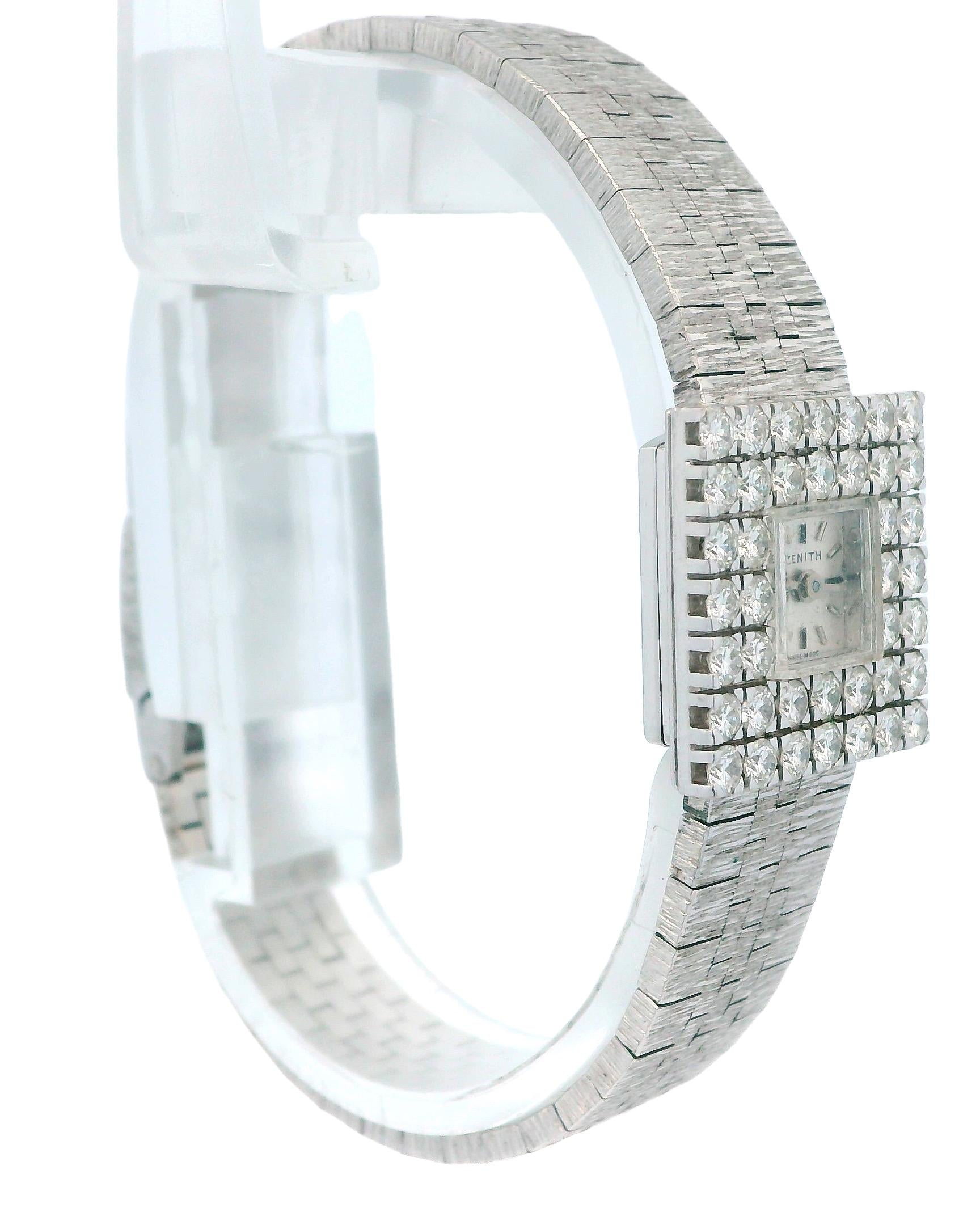 Zenith 18K White Gold & Diamond Set Bezel Mechanical