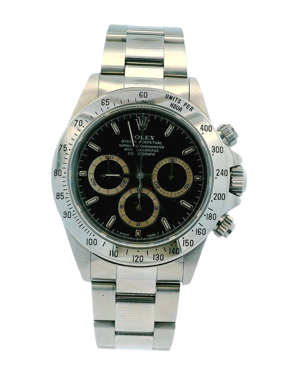 Daytona ZENITH 16520 Patrizzi Black Dial Mens Watch Box & Papers