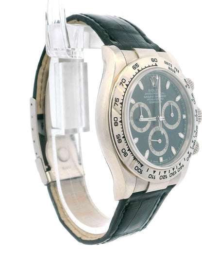 Rolex Cosmograph Daytona 116519 18K White Gold Black Dial Box & Papers