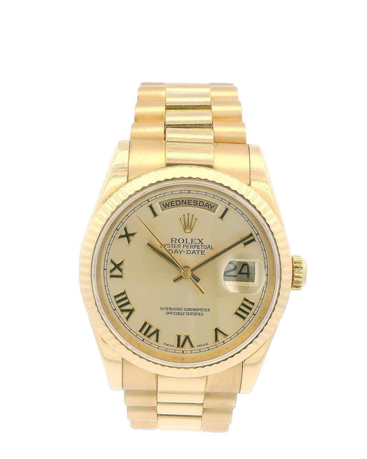 Rolex Day-Date President 118238 Silver Roman Numeral Dial Watch