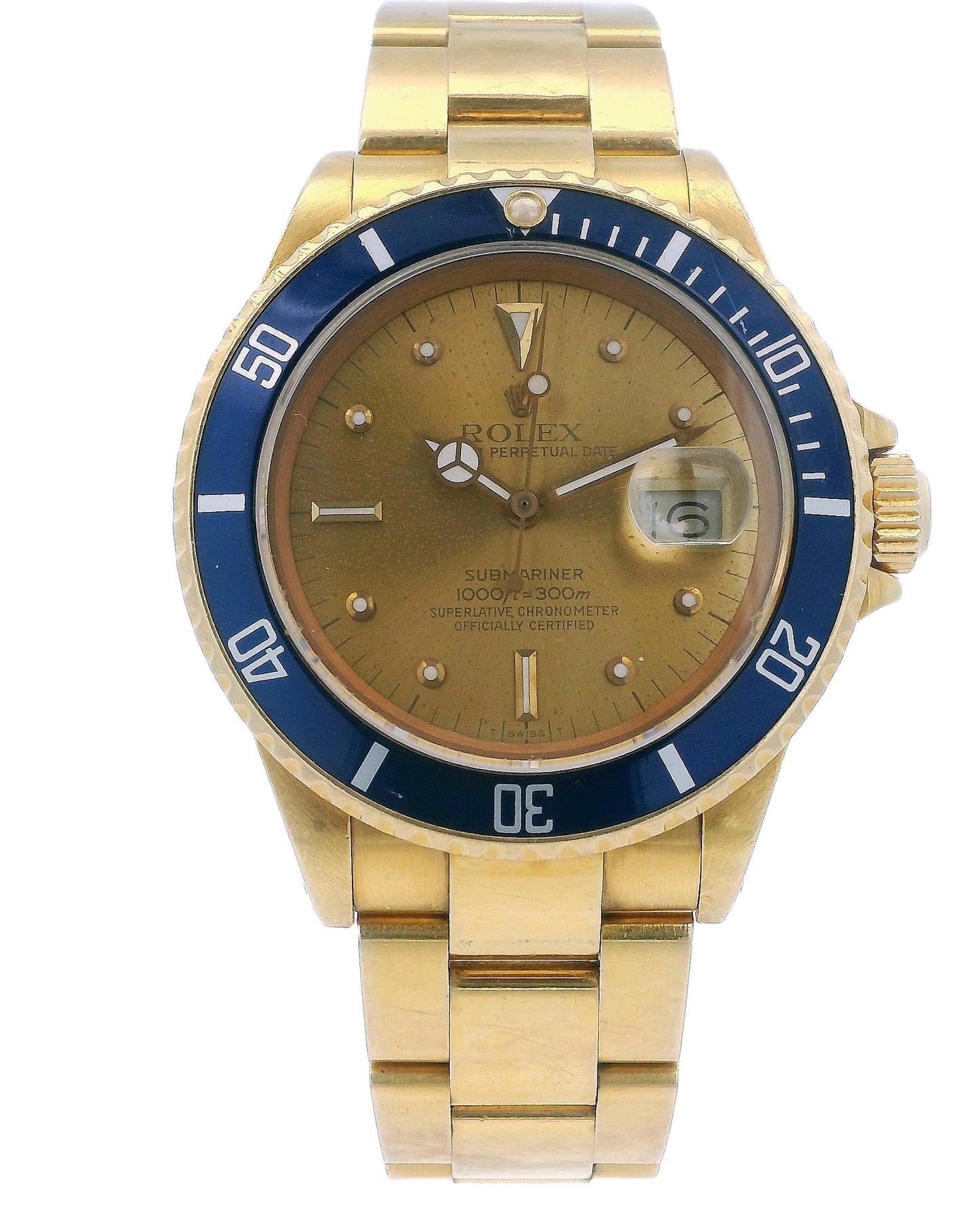 Rolex Submariner Date 16808 Tropical Nipple Dial Men's Watch