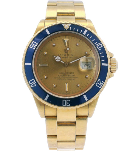 Rolex Submariner Date 16808 Tropical Nipple Dial Men's Watch