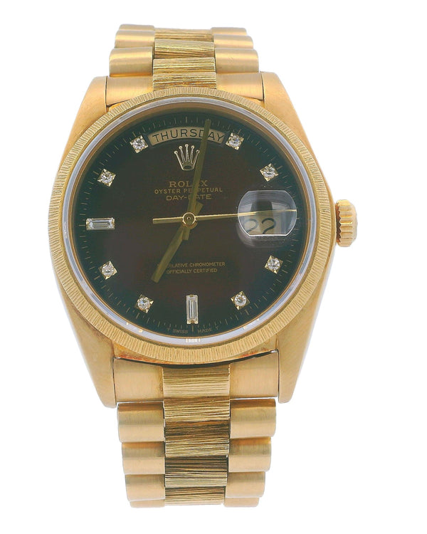 Rolex Day Date 18078 Red Degrade Diamond Dial 18K Yellow Gold Watch