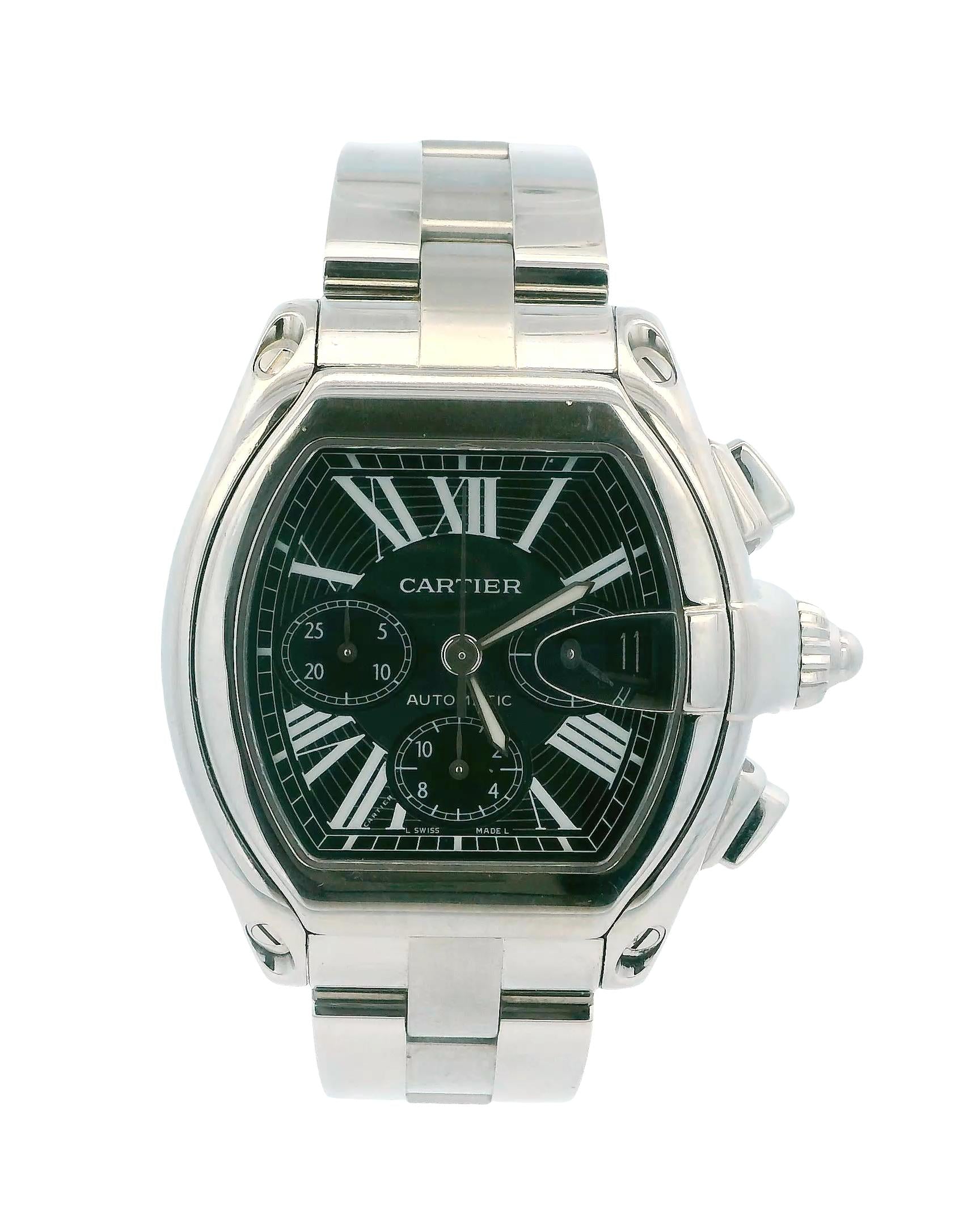 Cartier Roadster W62020X6 Black Dial Mens Watch