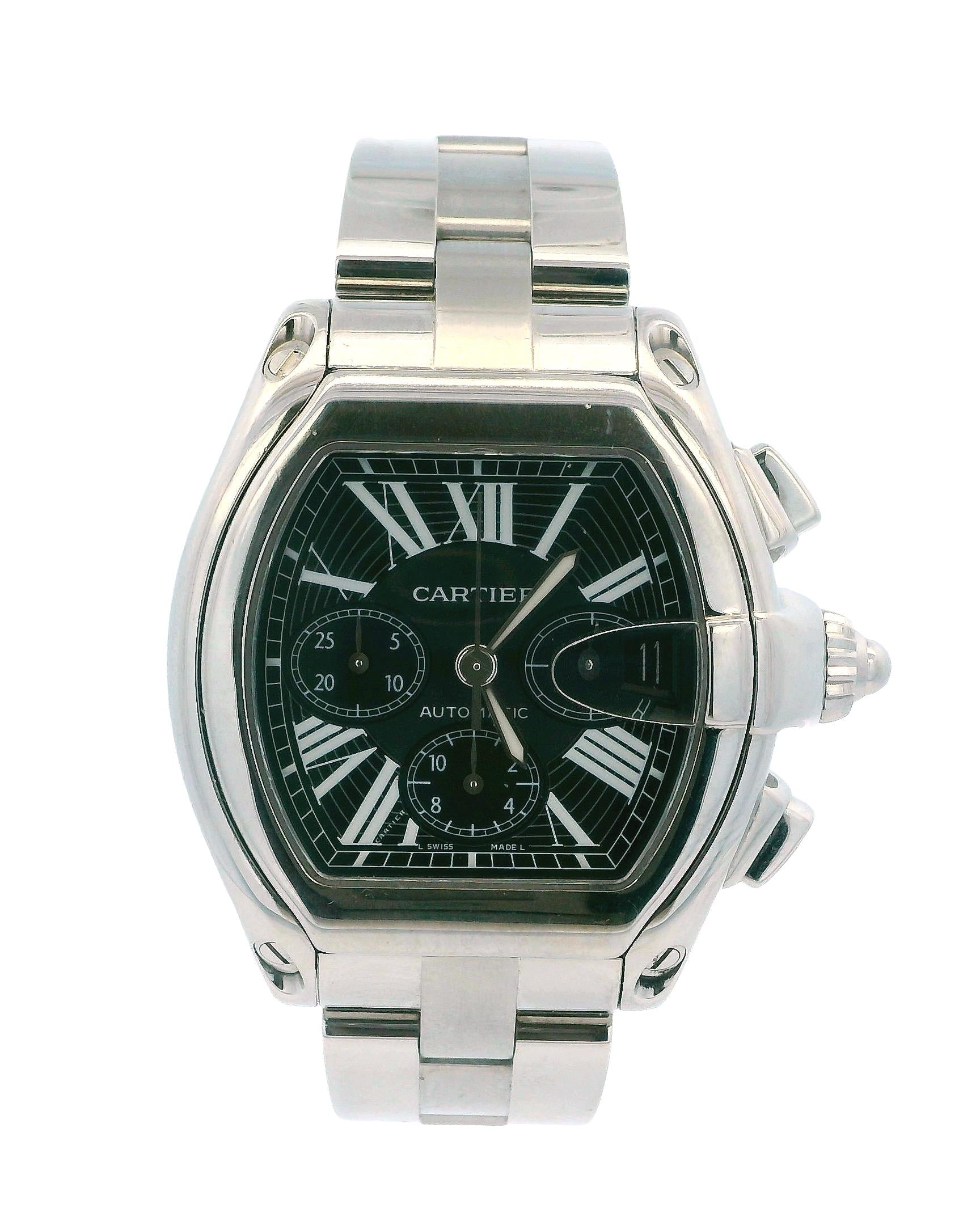 Cartier Roadster W62020X6 Black Dial Mens Watch