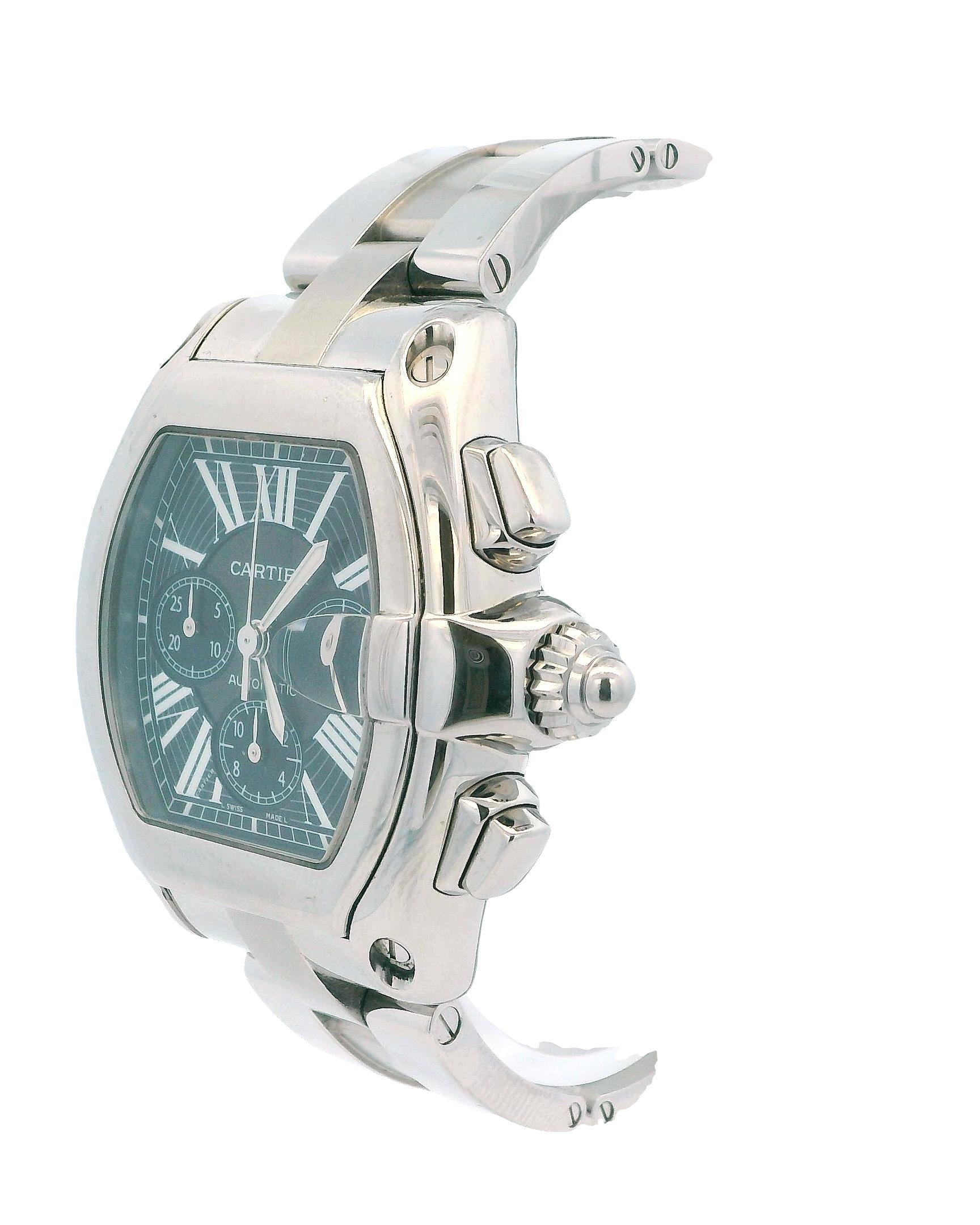 Cartier Roadster W62020X6 Black Dial Mens Watch
