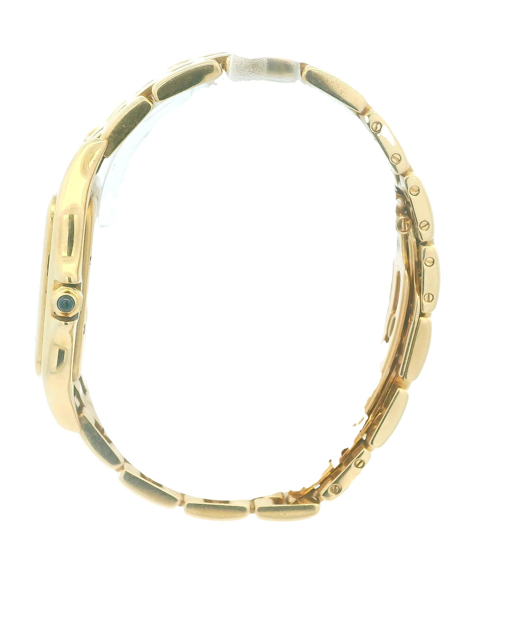 Cartier Panthere Large 18K Yellow Gold Silver Roman Dial W/Papers