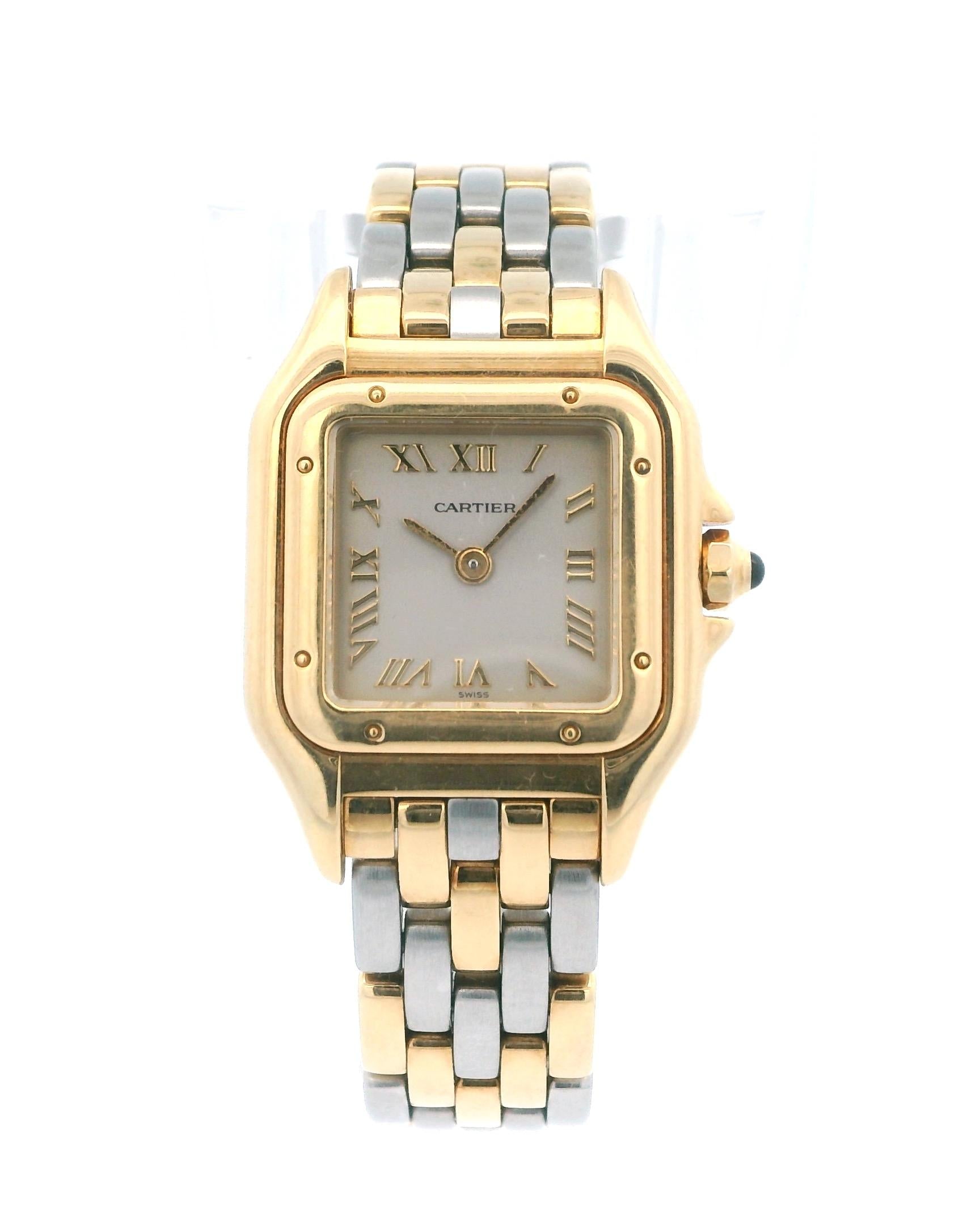 Cartier Panthere W25040L6 Two Tone V-Link Ladies Watch