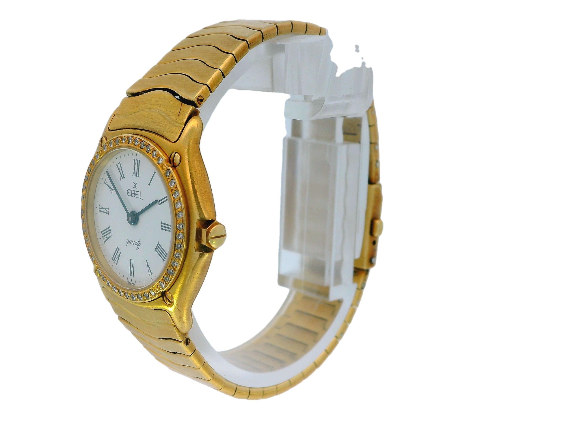 Ebel 18k Yellow Gold Wave Diamond Bezel