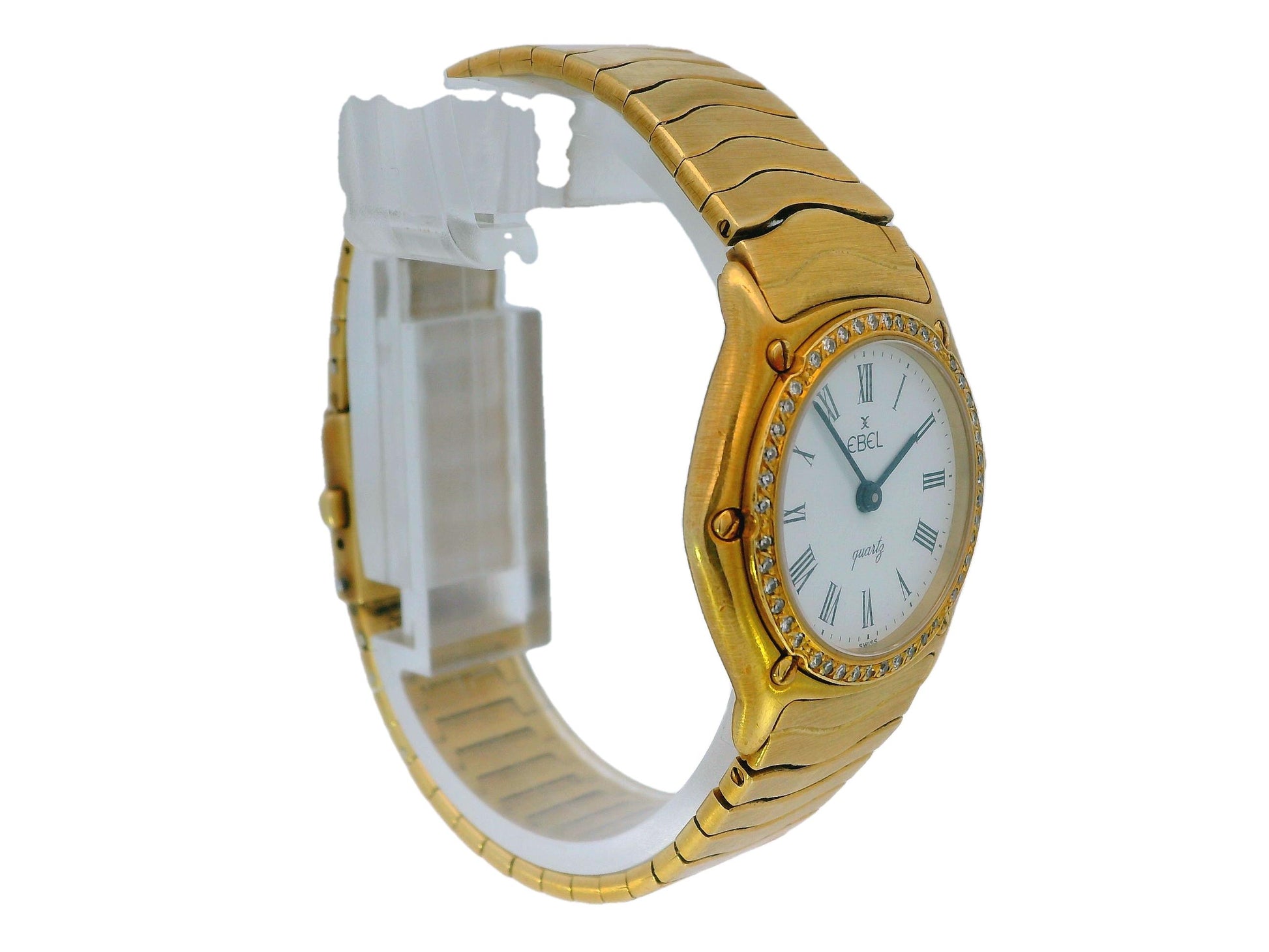 Ebel 18k Yellow Gold Wave Diamond Bezel