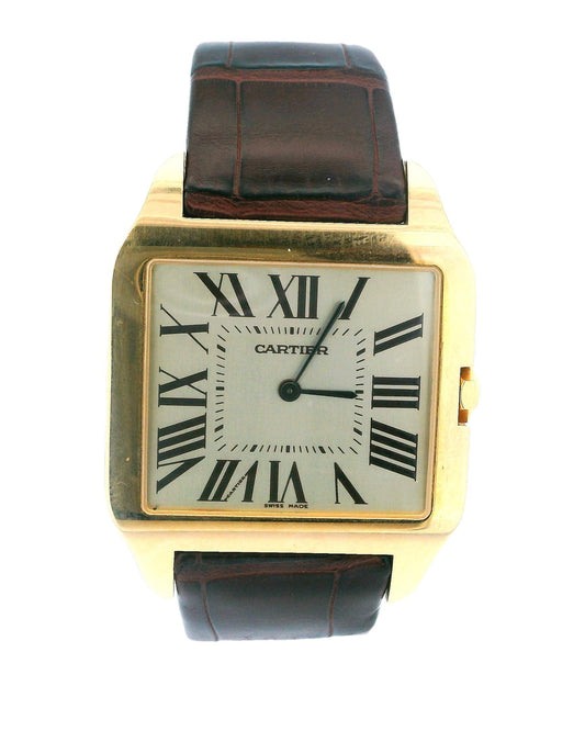 Cartier Santos Dumont W2006851 Large 18k Yellow Gold Mens Watch