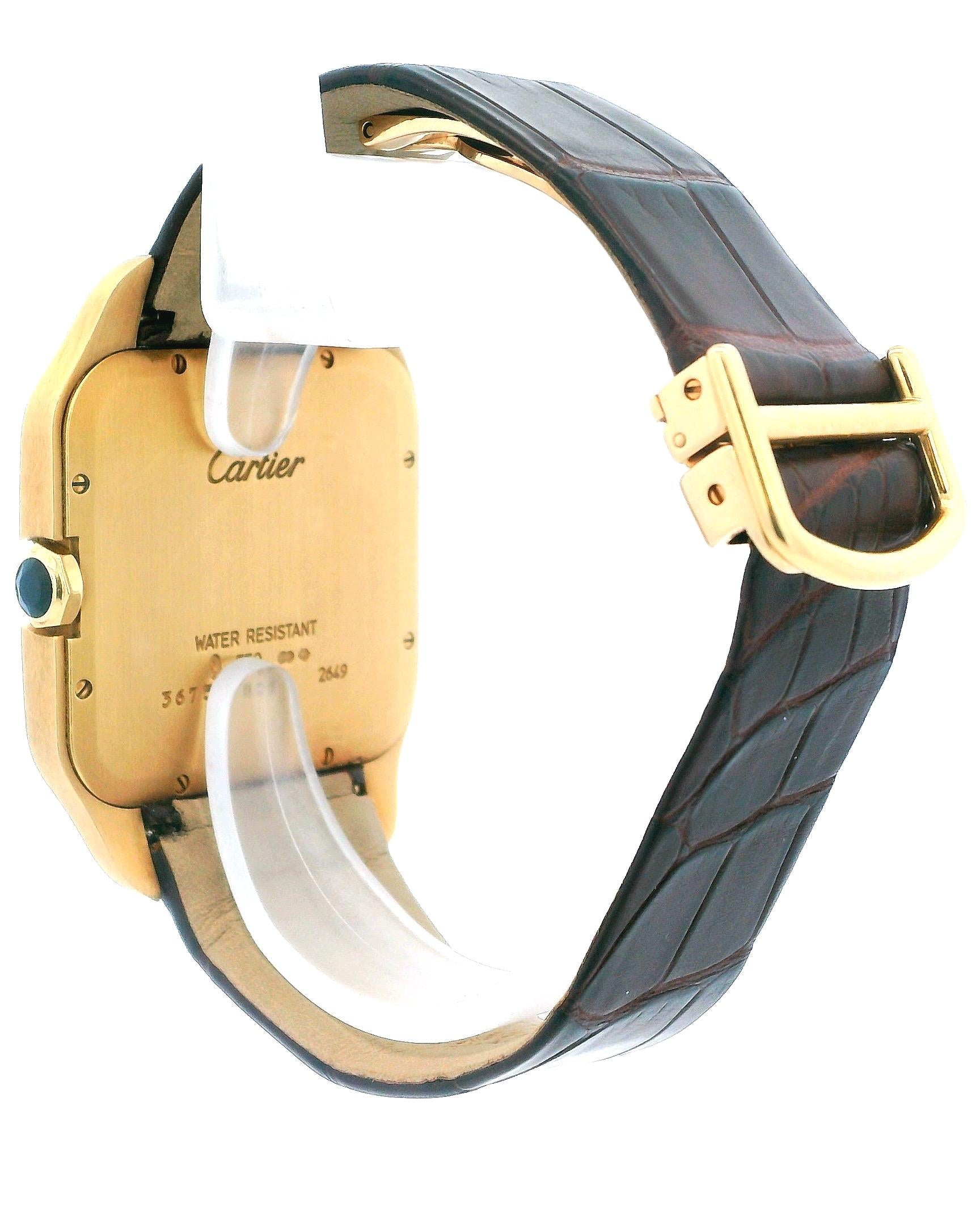 Cartier Santos Dumont W2006851 Large 18k Yellow Gold Mens Watch