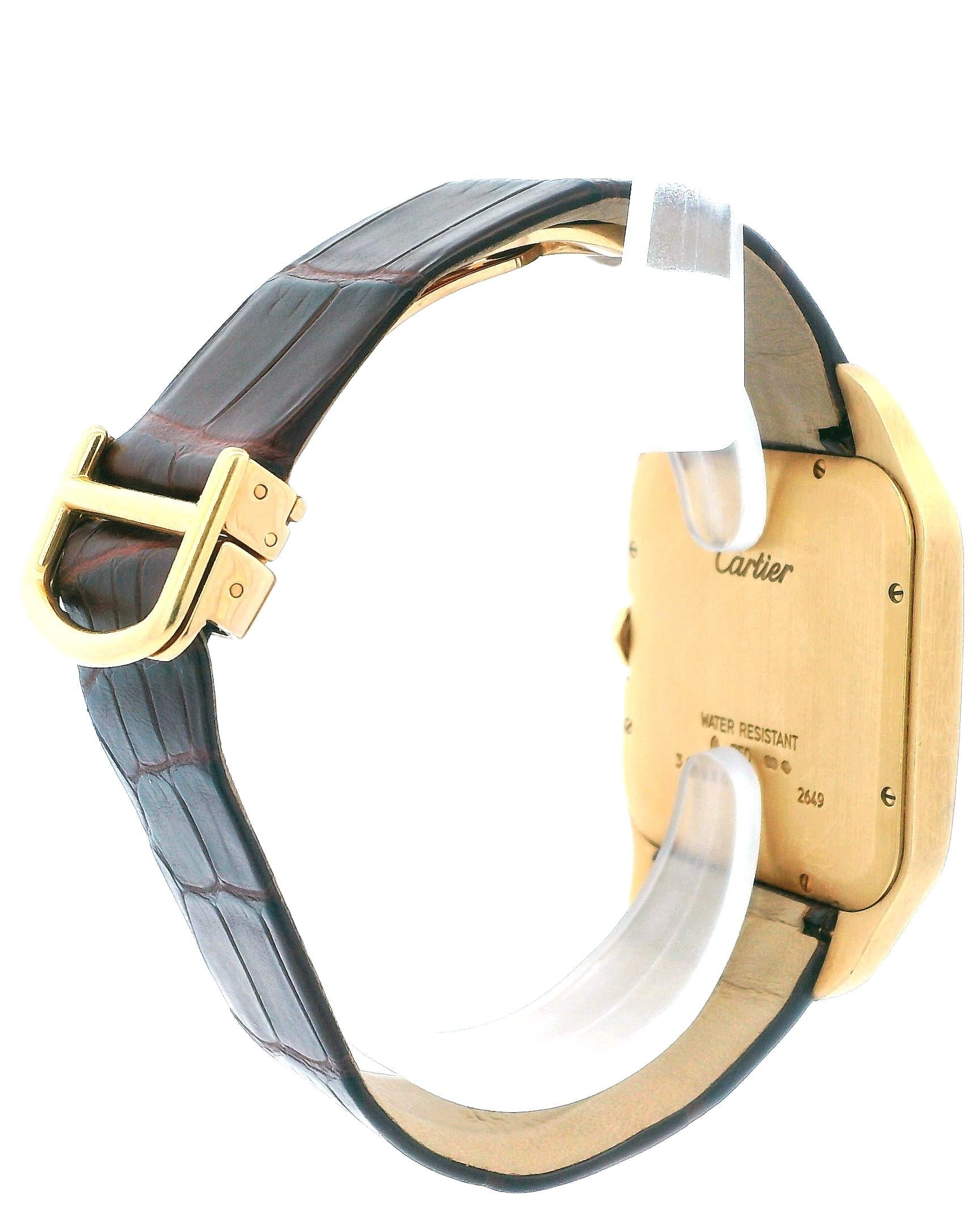 Cartier Santos Dumont W2006851 Large 18k Yellow Gold Mens Watch