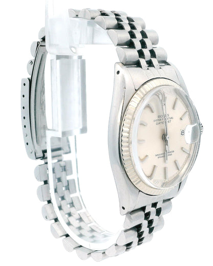 Rolex Datejust 1601 Steel & White Gold Silver Dial Vintage Watch