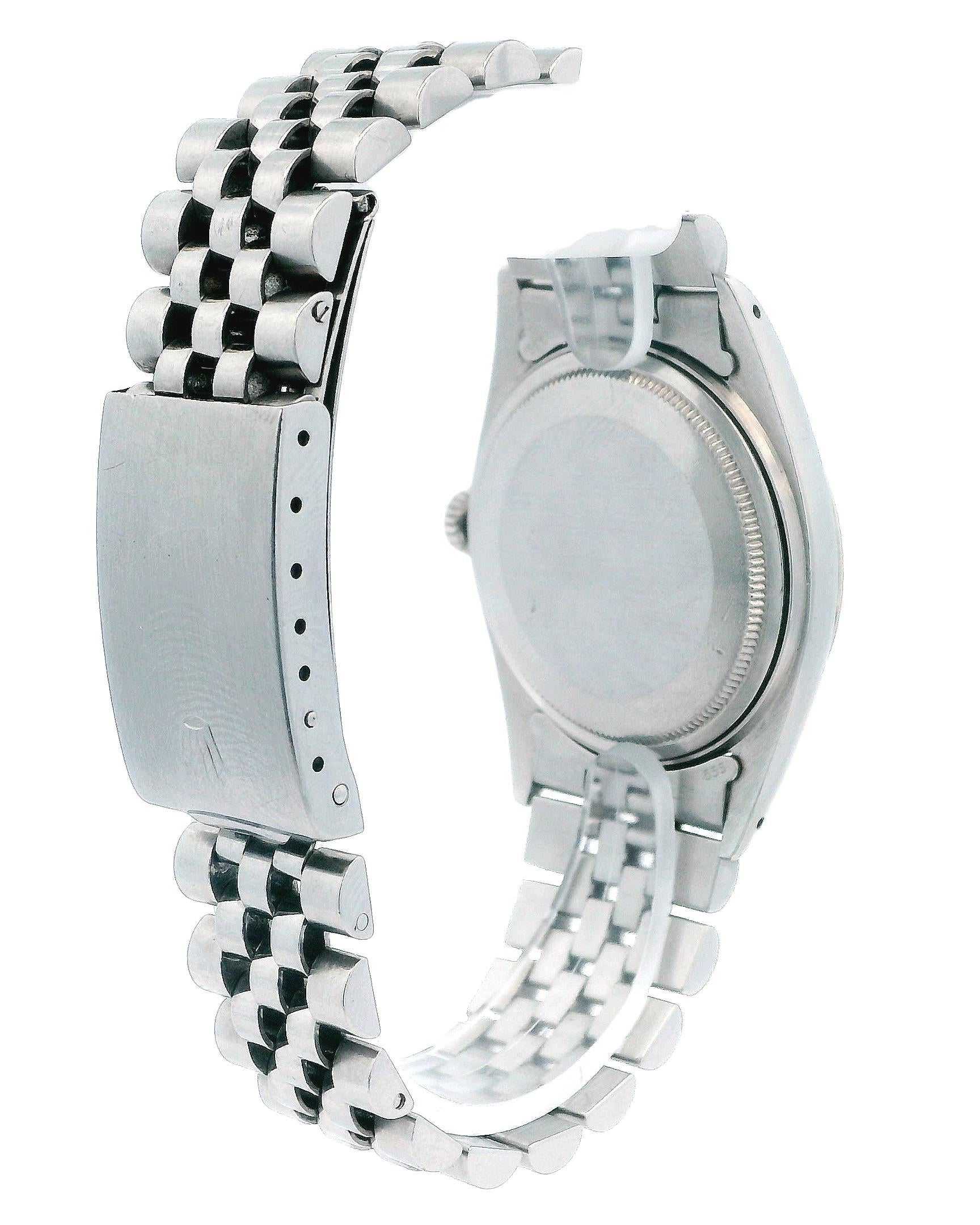 Rolex Datejust 1601 Steel & White Gold Silver Dial Vintage Watch