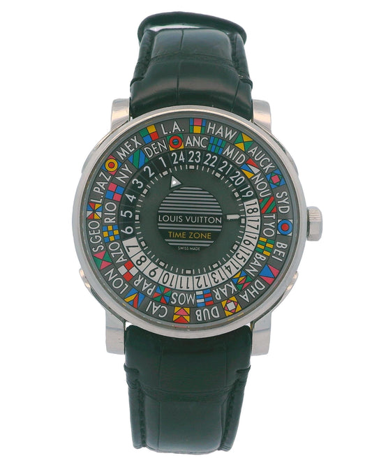 Louis Vuitton Q5D20 Escalar Timezone Steel Watch