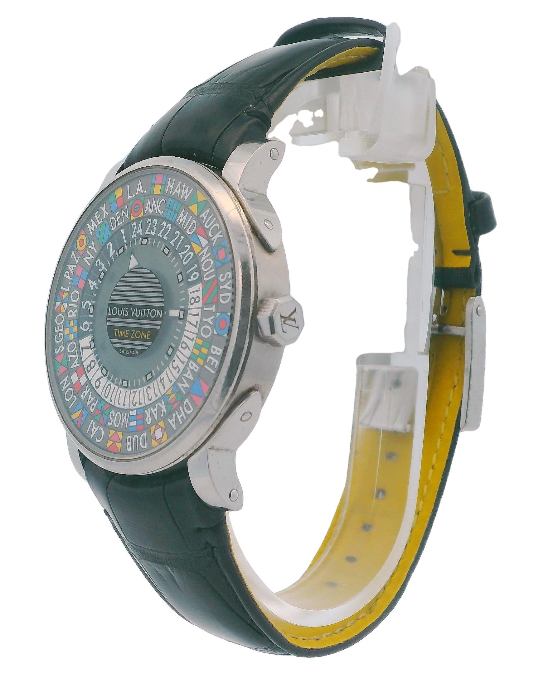 Louis Vuitton Q5D20 Escalar Timezone Steel Watch