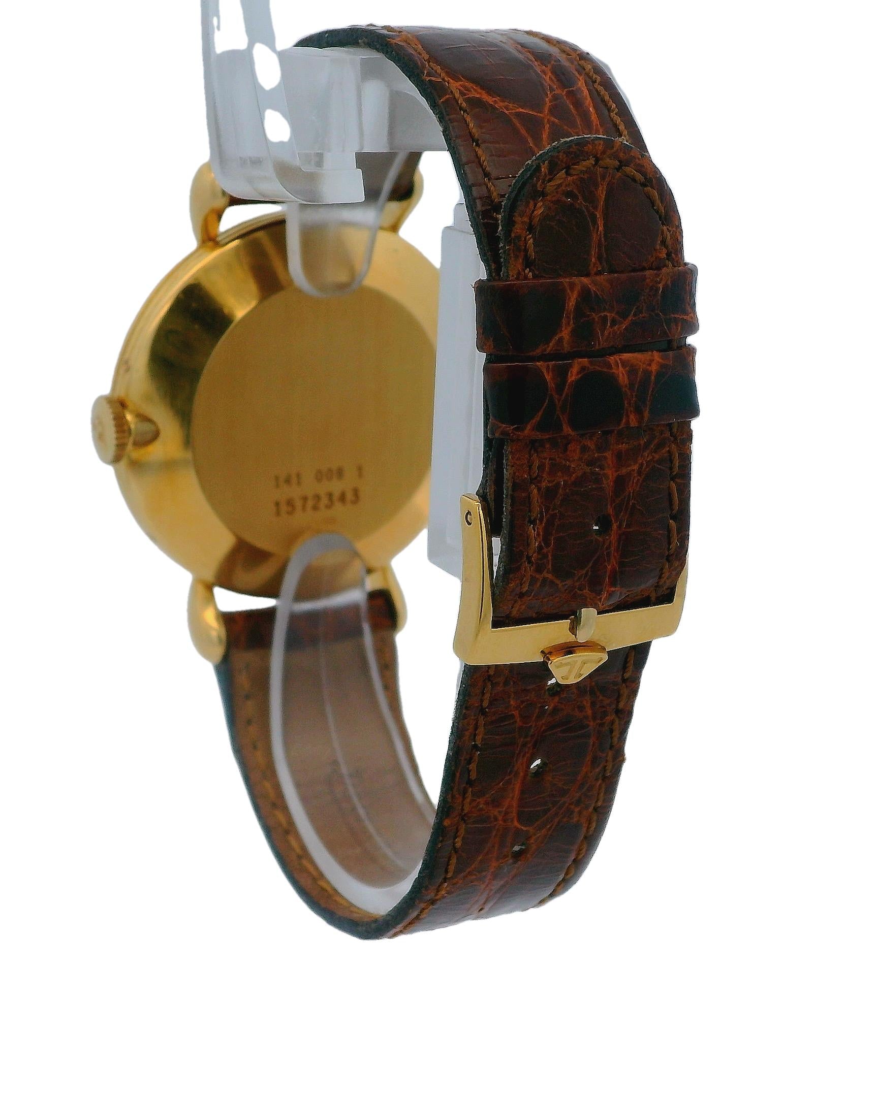 Jaeger LeCoultre Triple Date Moon Phase French Print 18K Yellow Gold Watch