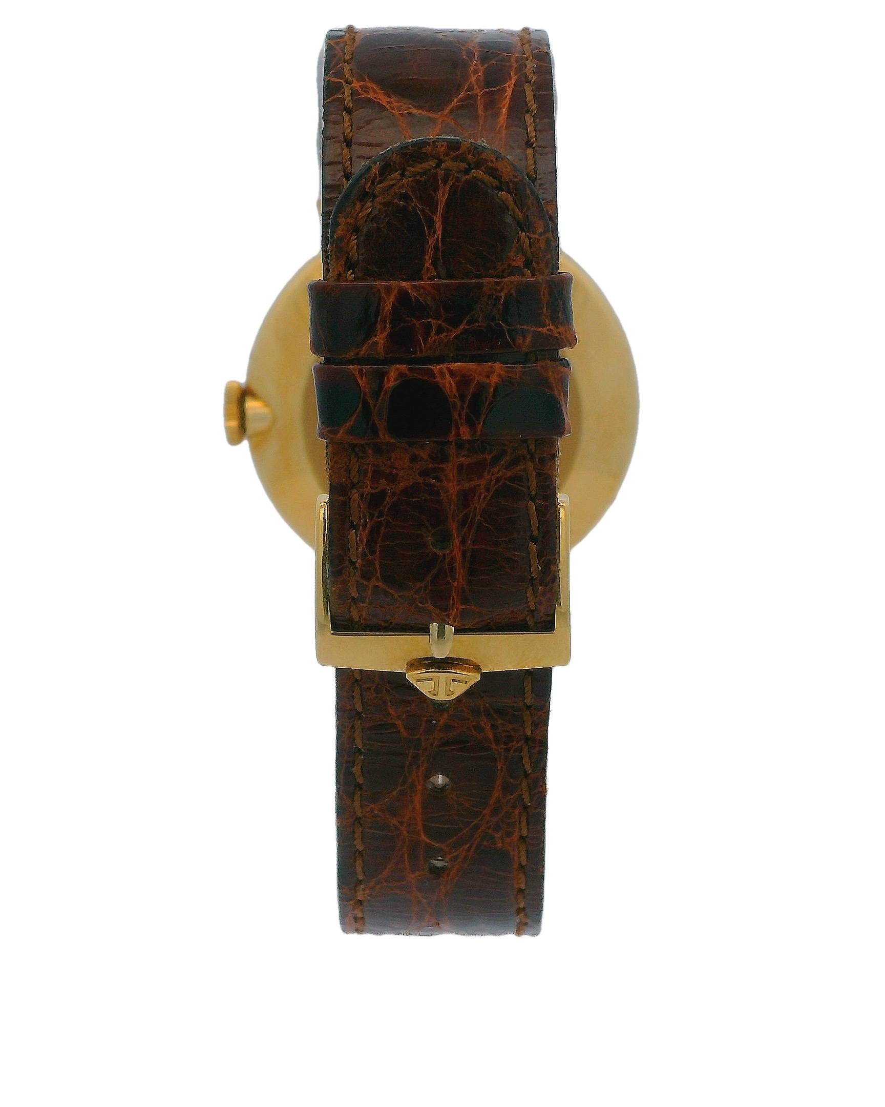 Jaeger LeCoultre Triple Date Moon Phase French Print 18K Yellow Gold Watch