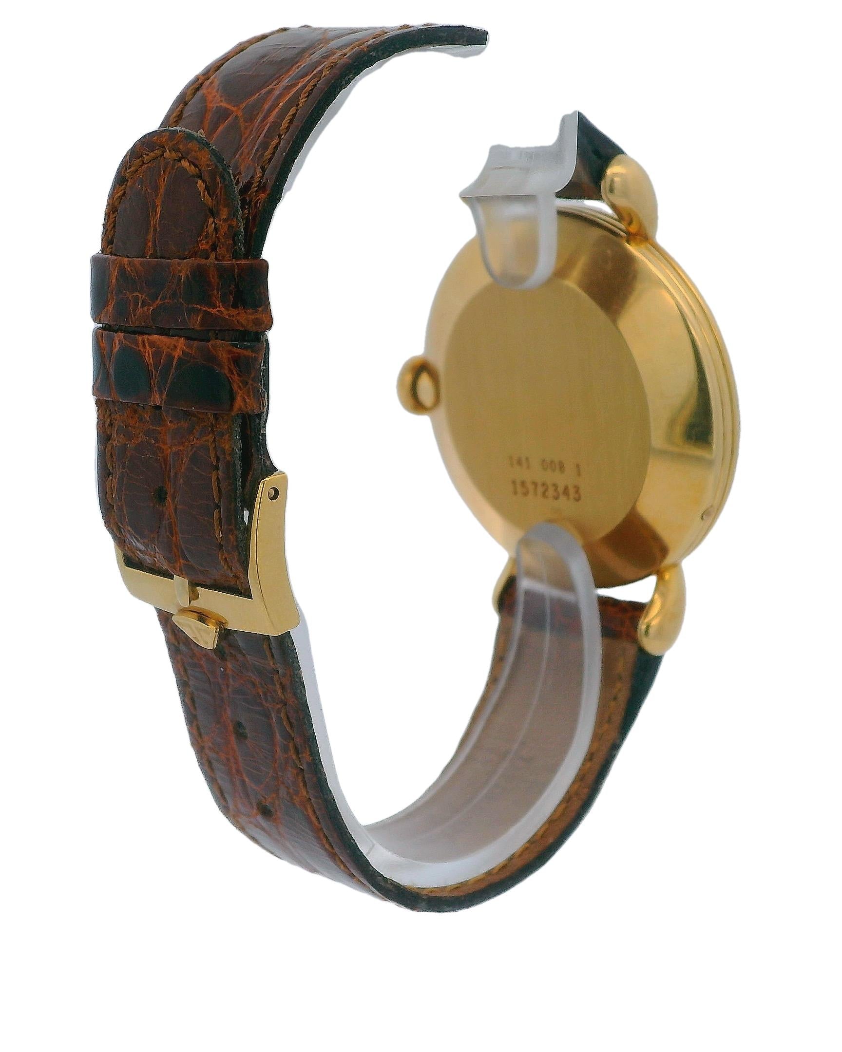Jaeger LeCoultre Triple Date Moon Phase French Print 18K Yellow Gold Watch