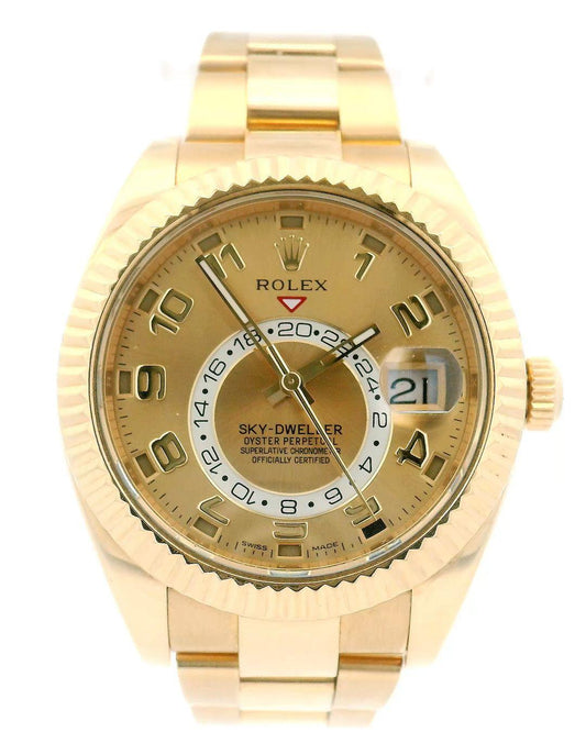Rolex Sky-Dweller 326938 Champagne Dial With Box & Papers