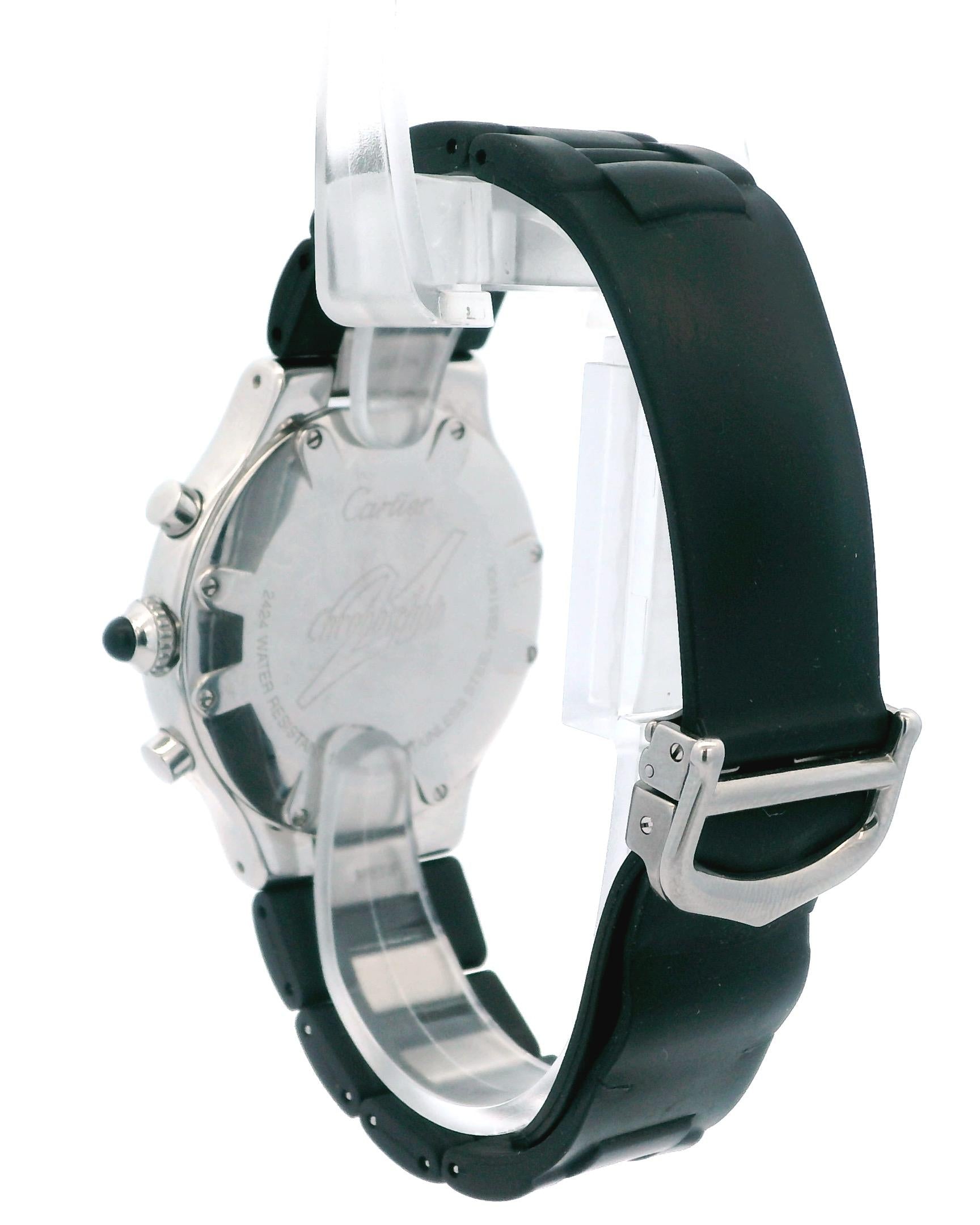 Cartier 21 Chronoscaph Stainless Steel & Rubber Watch