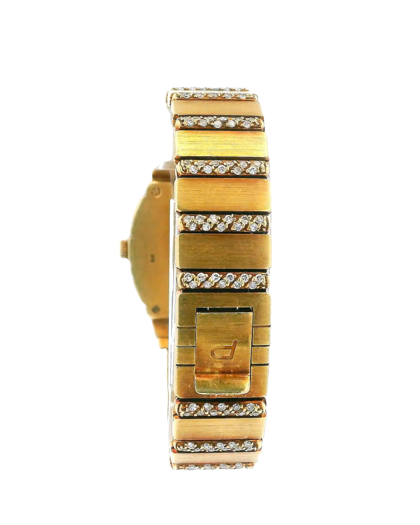 Piaget Polo 18K Yellow Gold Onyx & Diamond Dial & Diamond Bracelet Ladies Watch