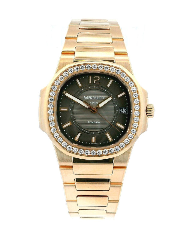 Patek Philippe Nautilus 7010/1R Tiffany&Co Taupe Dial & Diamond Bezel Watch