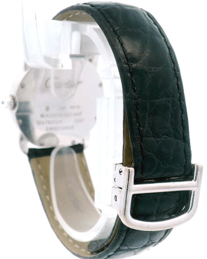 Ronde Louis Cartier 18K White Gold & Diamond Bezel W/ Service Papers(Pre-Owned)