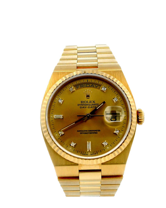 Rolex Day Date Oysterquartz 19018 18K Yellow Gold Box & Papers